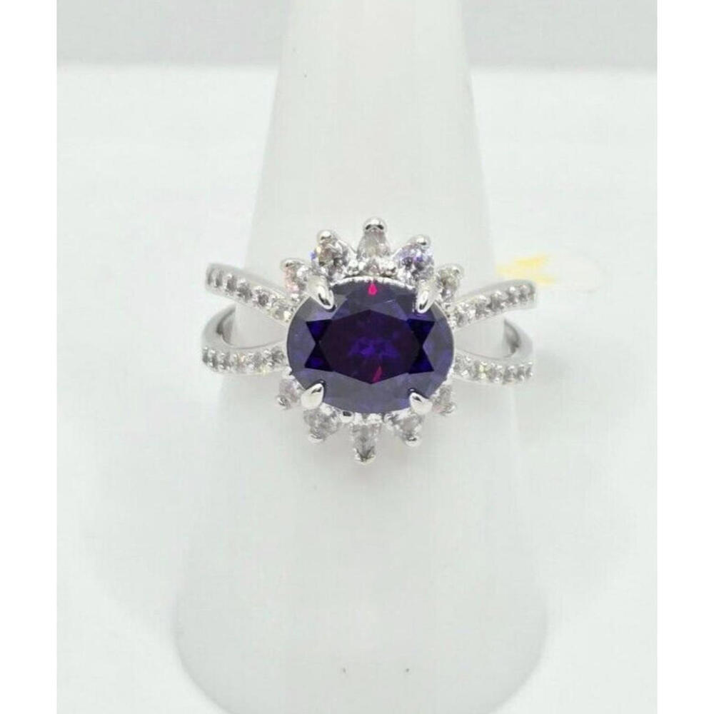 Bomb Party Ring Purple Topaz Cz I'm Doing Me Size 7